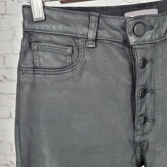 DL1961 Black Coated Chloe Skinny High Rise DL Ultimate Skinny Pants 14 (24x28) - Picture 10 of 15